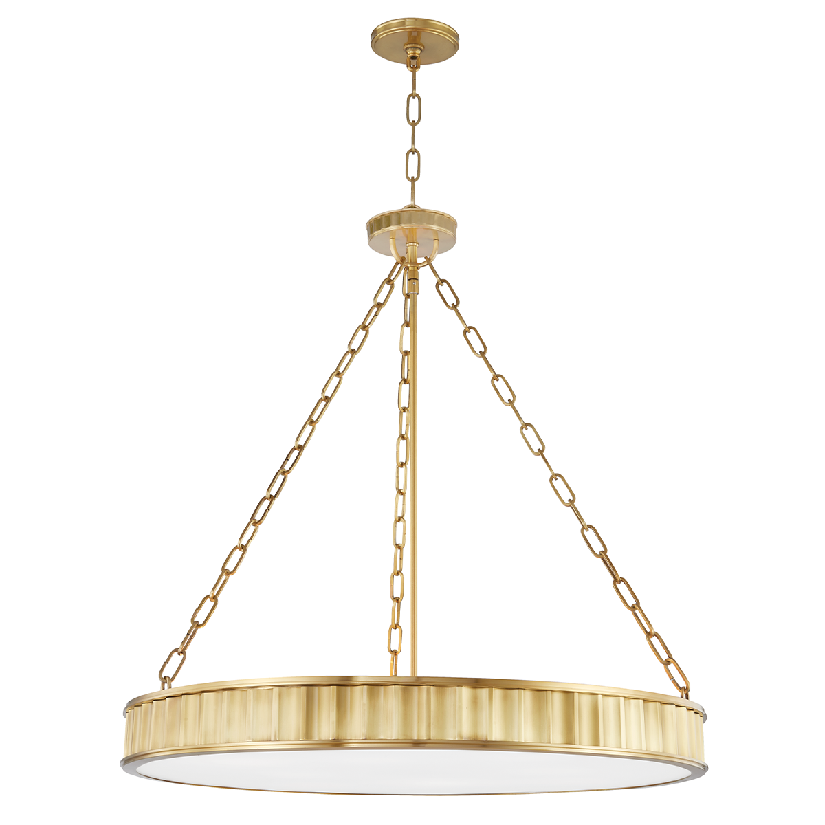 Middlebury Pendant 30" in aged brass — a Hudson Valley pendant for kitchens, entries, and dining rooms at Laurie Yapp Home.