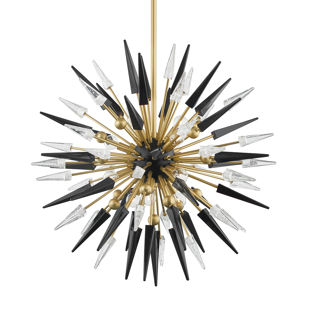 Sparta Chandelier 32" x 32" in aged brass — a Hudson Valley chandelier for dining rooms, entries, and living rooms at Laurie Yapp Home.