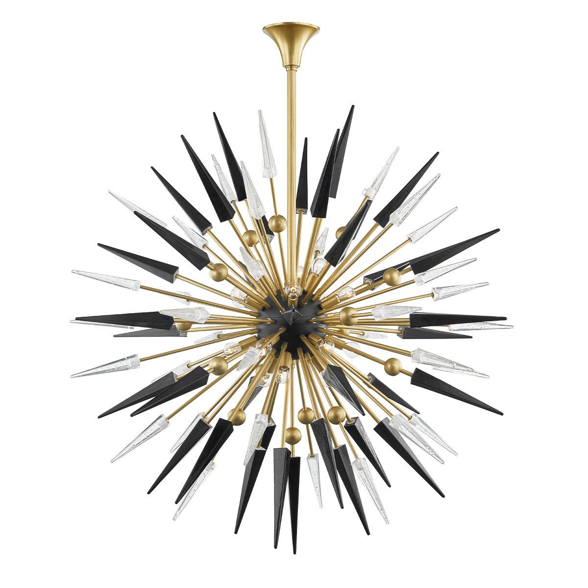 Sparta Chandelier 48" x 48" in aged brass — a Hudson Valley chandelier for dining rooms, entries, and living rooms at Laurie Yapp Home.