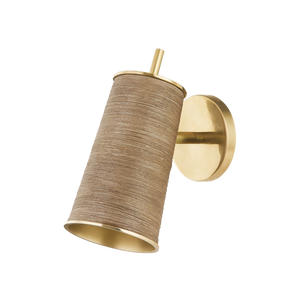 Delran Wall Sconce in aged brass — a Hudson Valley wall sconce for bathrooms, hallways, and living rooms at Laurie Yapp Home.