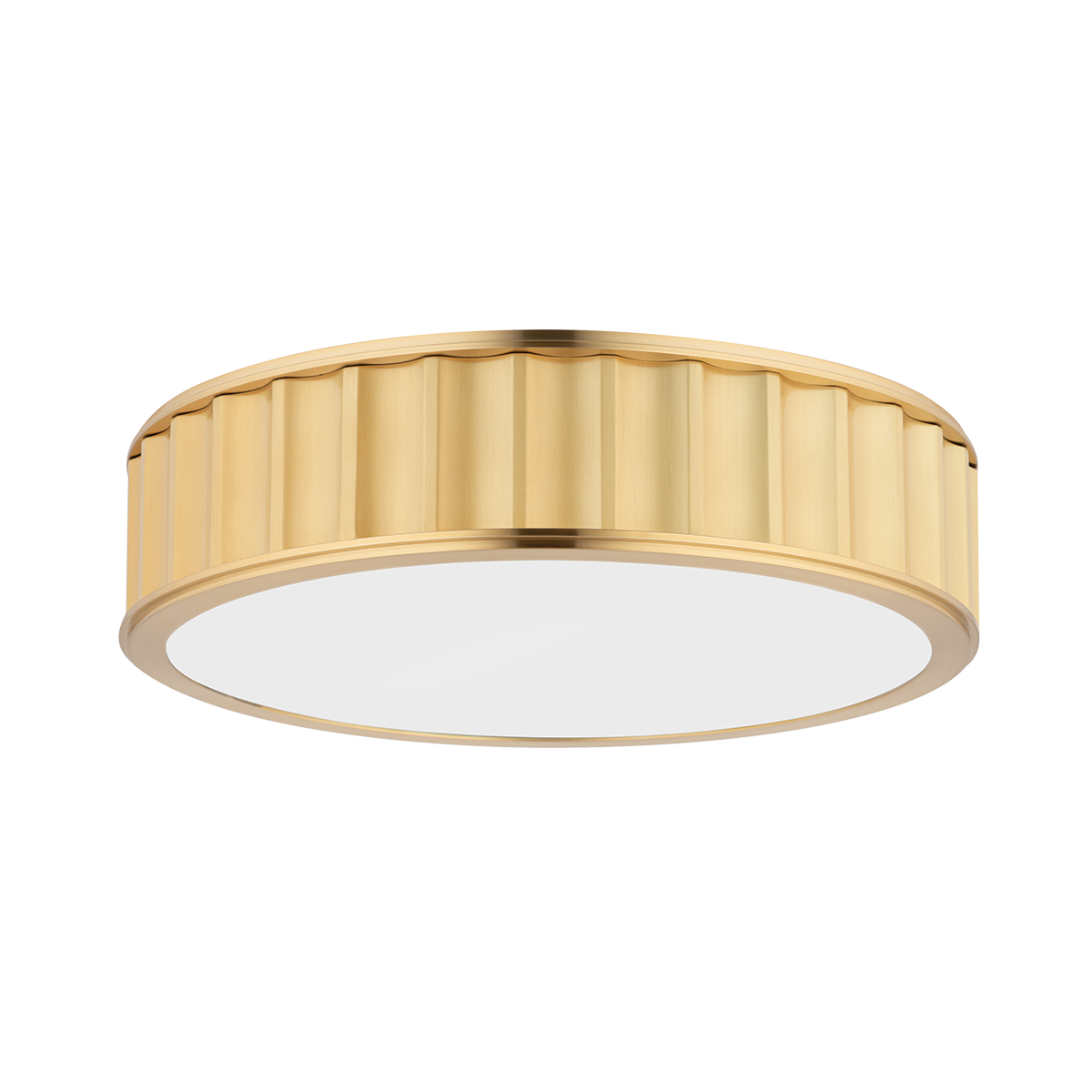 Middlebury Flush Mount 15.75" x 3.75" in aged brass — a Hudson Valley flush mount for hallways, bedrooms, and entryways at Laurie Yapp Home.