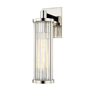 Marley Wall Sconce in polished nickel shown from a second angle to highlight the arm curve and shade silhouette.