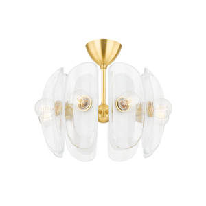 Hilo Semi Flush in aged brass — a Hudson Valley semi flush for hallways, bedrooms, and entryways at Laurie Yapp Home.