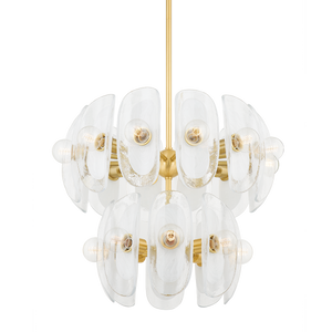 Hilo Chandelier in aged brass — a Hudson Valley chandelier for dining rooms, entries, and living rooms at Laurie Yapp Home.