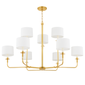 Paramus Chandelier 48" in aged brass — a Hudson Valley chandelier for dining rooms, entries, and living rooms at Laurie Yapp Home.