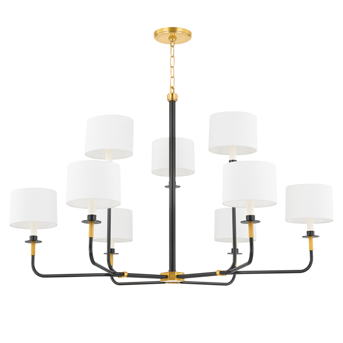 Paramus Chandelier 48" in aged brass — a Hudson Valley chandelier for dining rooms, entries, and living rooms at Laurie Yapp Home.