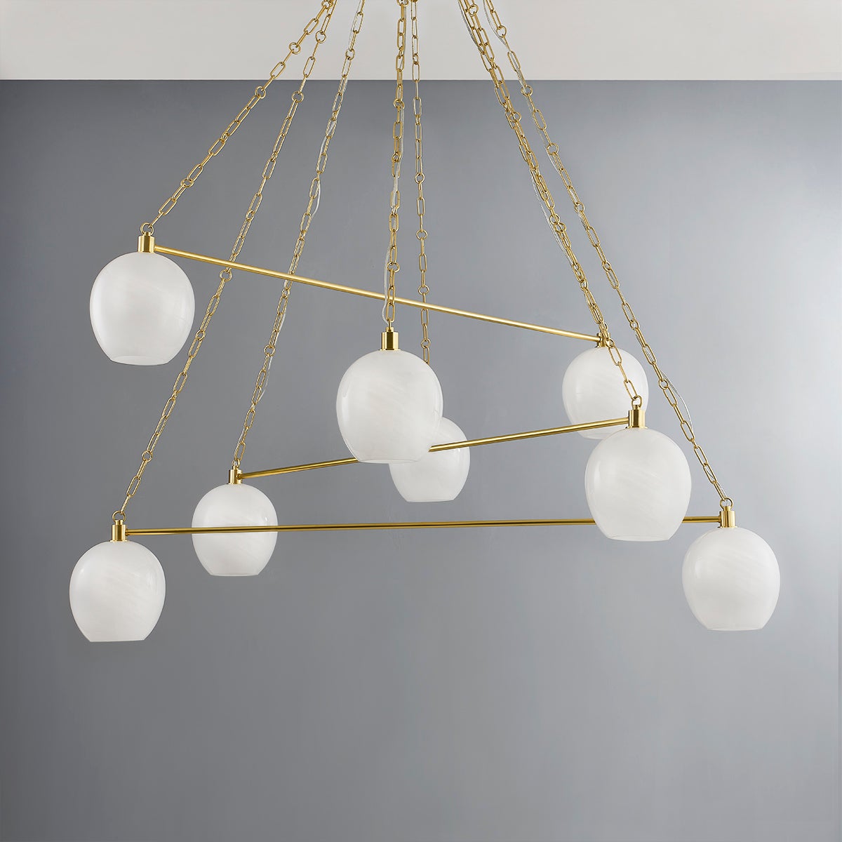 Asbury Park Chandelier 54.5" in aged brass — a Hudson Valley chandelier for dining rooms, entries, and living rooms at Laurie Yapp Home.