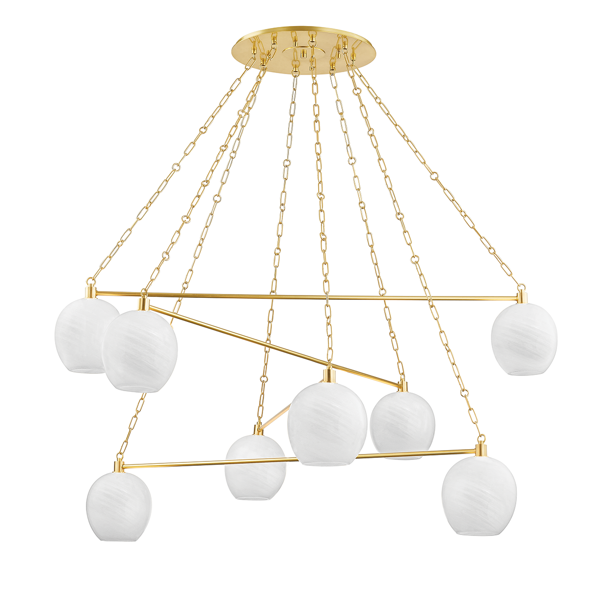 Asbury Park Chandelier 54.5" in aged brass — a Hudson Valley chandelier for dining rooms, entries, and living rooms at Laurie Yapp Home.