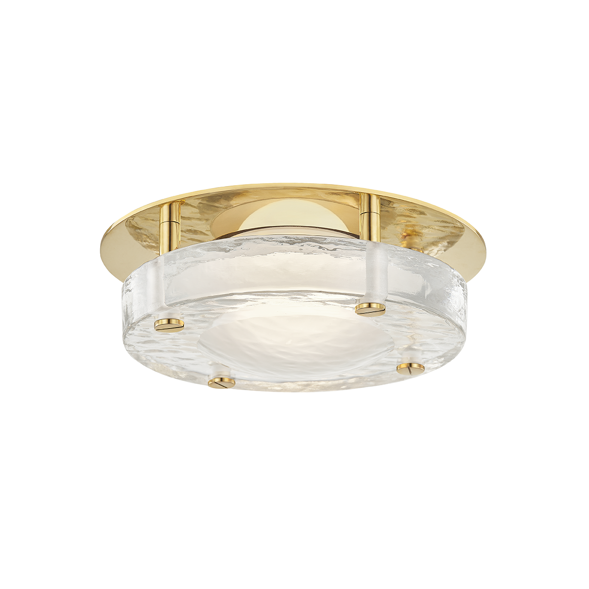 Heath Flush Mount in aged brass — a Hudson Valley flush mount for hallways, bedrooms, and entryways at Laurie Yapp Home.