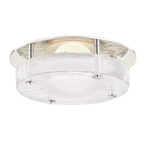 Heath Flush Mount in polished nickel shown from a second angle to highlight the shade profile and mounting canopy.