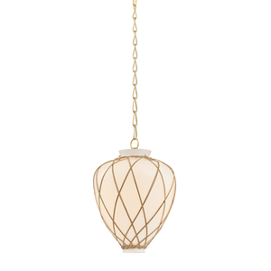 Apple Valley Pendant 13.25" in aged brass — a Hudson Valley pendant for kitchens, entries, and dining rooms at Laurie Yapp Home.