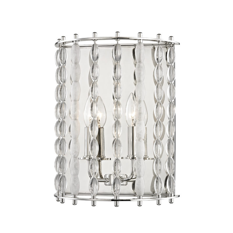 Whitestone Wall Sconce in polished nickel — a Hudson Valley wall sconce for bathrooms, hallways, and living rooms at Laurie Yapp Home.