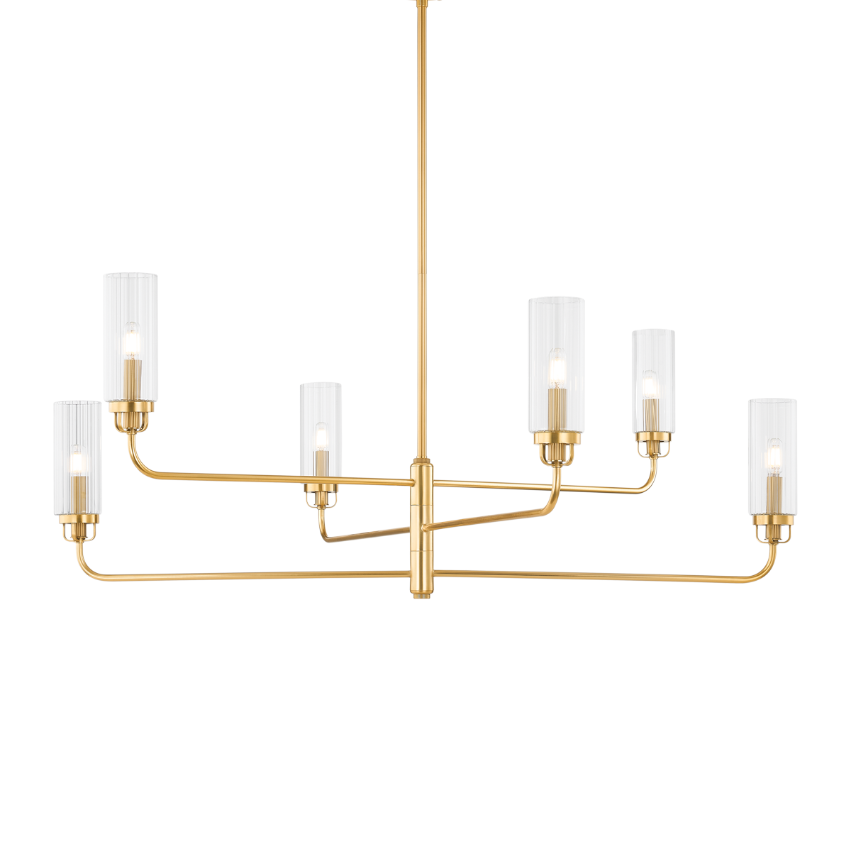Halifax Chandelier in aged brass — a Hudson Valley chandelier for dining rooms, entries, and living rooms at Laurie Yapp Home.