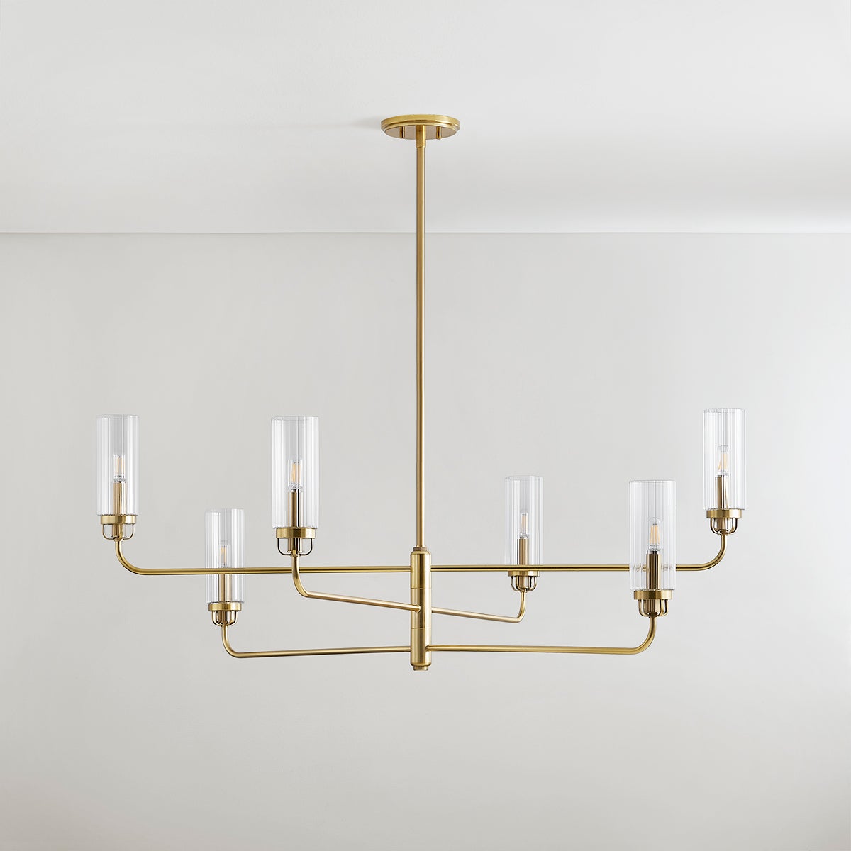 Halifax Chandelier in aged brass — a Hudson Valley chandelier for dining rooms, entries, and living rooms at Laurie Yapp Home.