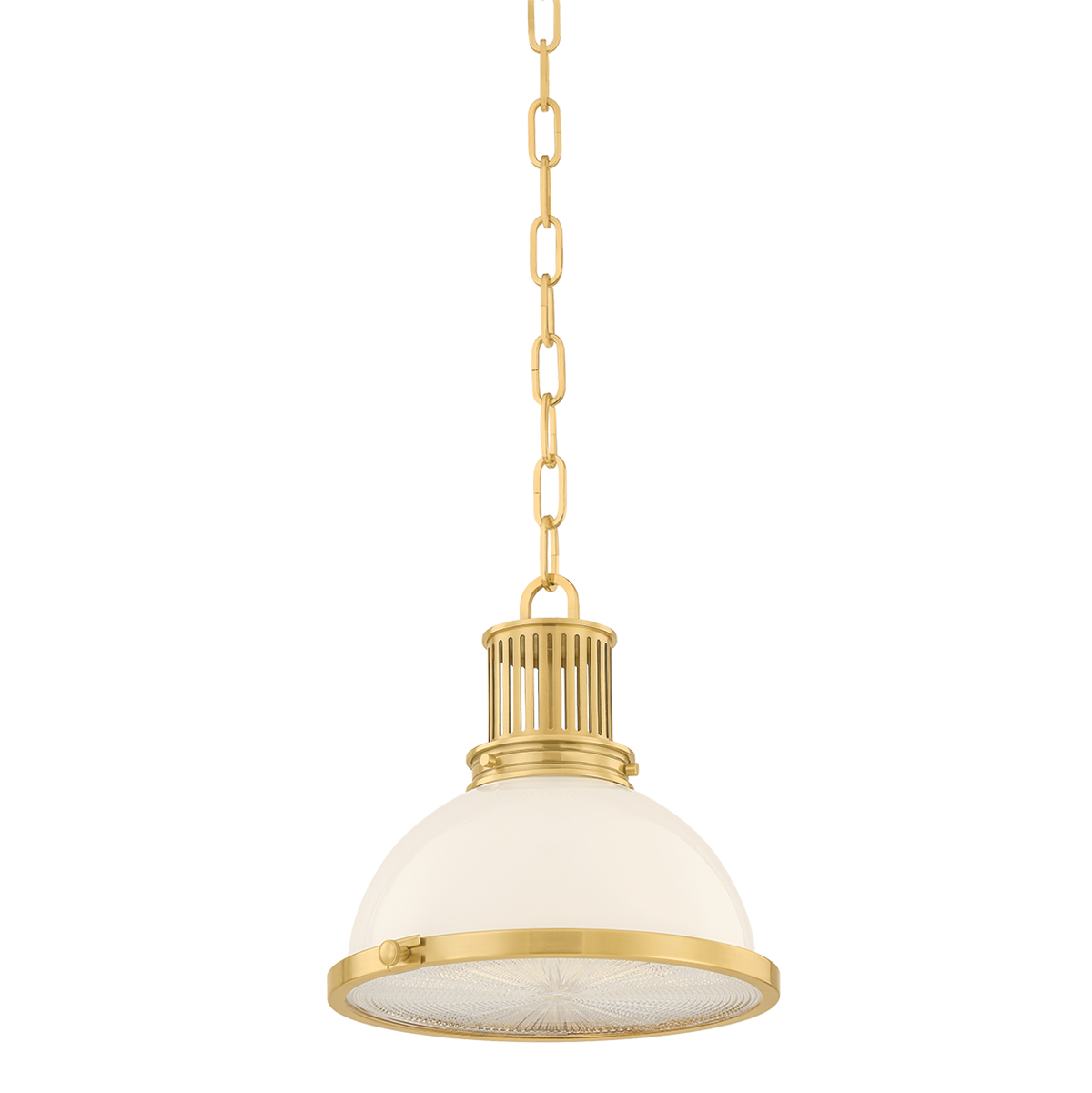 Pinesbridge Pendant 10.5" in aged brass — a Hudson Valley pendant for kitchens, entries, and dining rooms at Laurie Yapp Home.