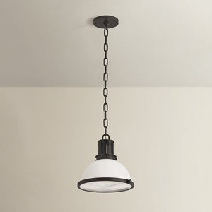Close-up of the Pinesbridge Pendant 10.5" in dark bronze showing the shade shape and metal detail.