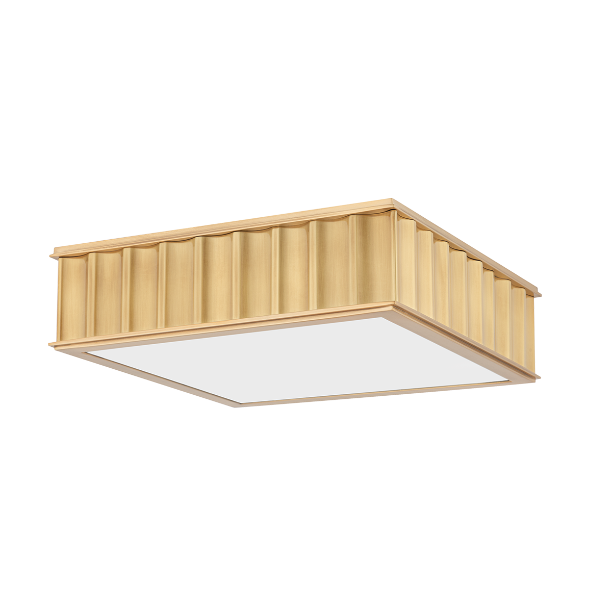 Middlebury Flush Mount 13" x 4" in aged brass — a Hudson Valley flush mount for hallways, bedrooms, and entryways at Laurie Yapp Home.