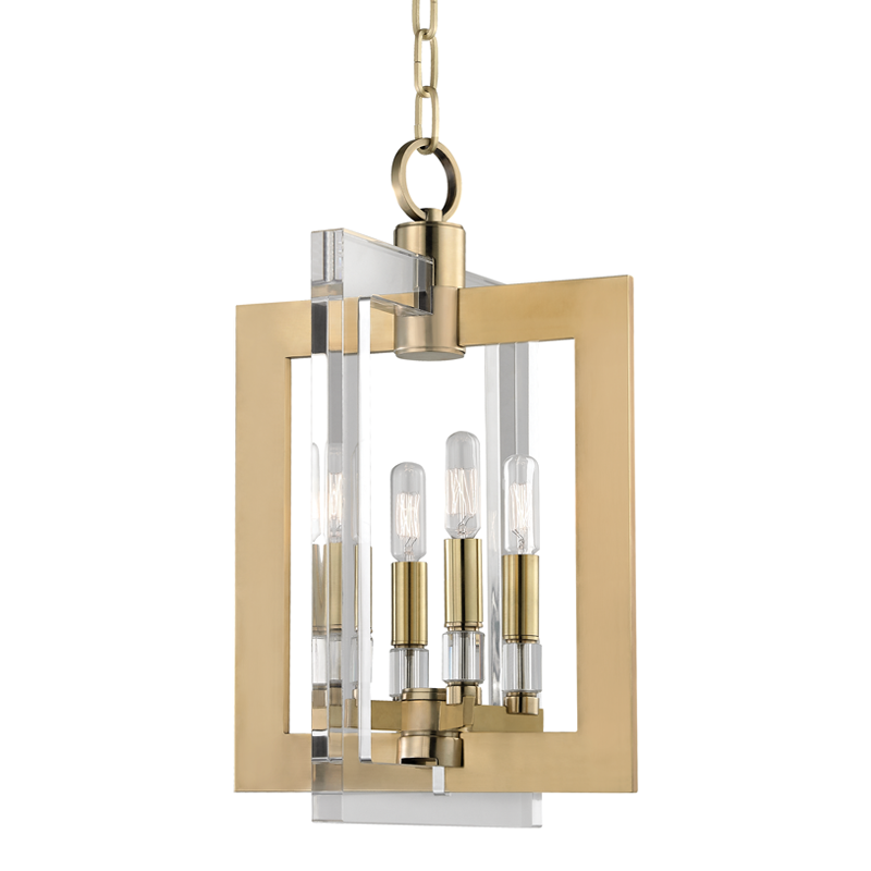 Wellington Pendant 12" in aged brass — a Hudson Valley pendant for kitchens, entries, and dining rooms at Laurie Yapp Home.