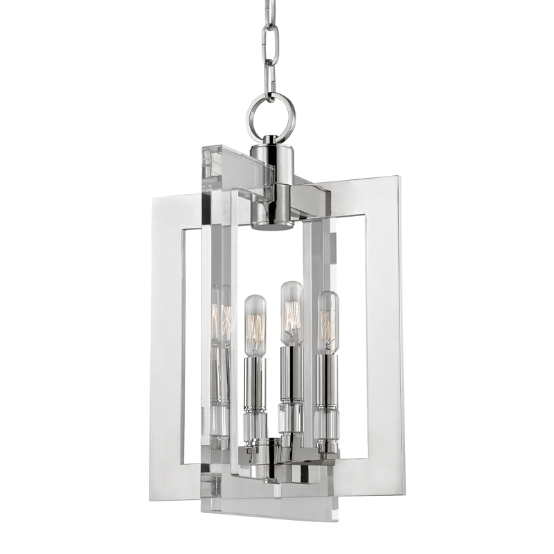 Wellington Pendant 12" in polished nickel shown from a second angle to highlight the shade shape and metal detail.
