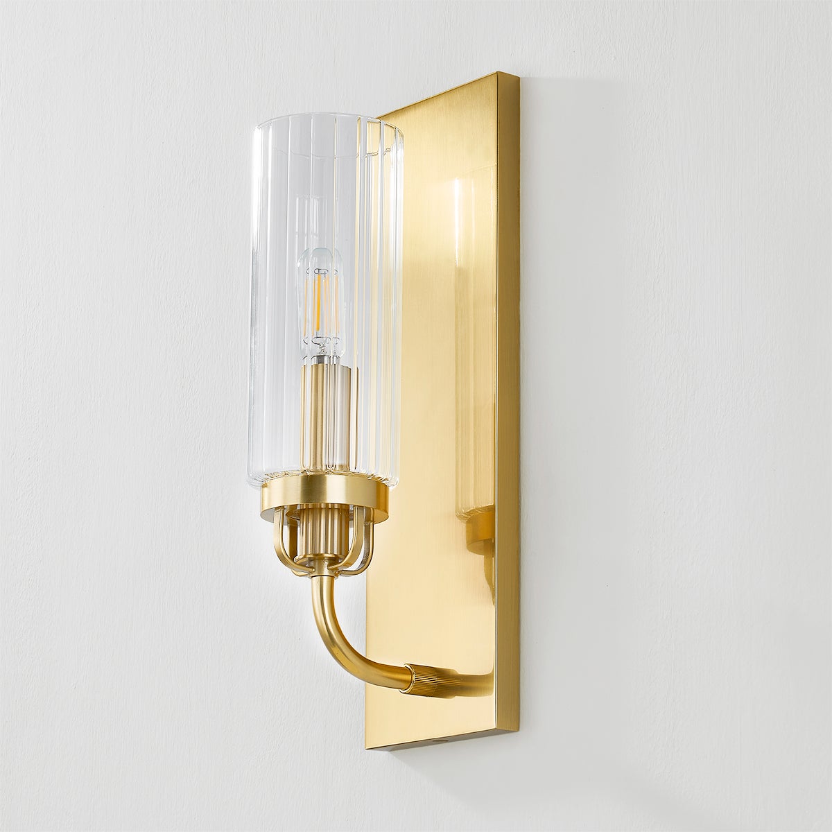 Halifax Wall Sconce in aged brass — a Hudson Valley wall sconce for bathrooms, hallways, and living rooms at Laurie Yapp Home.