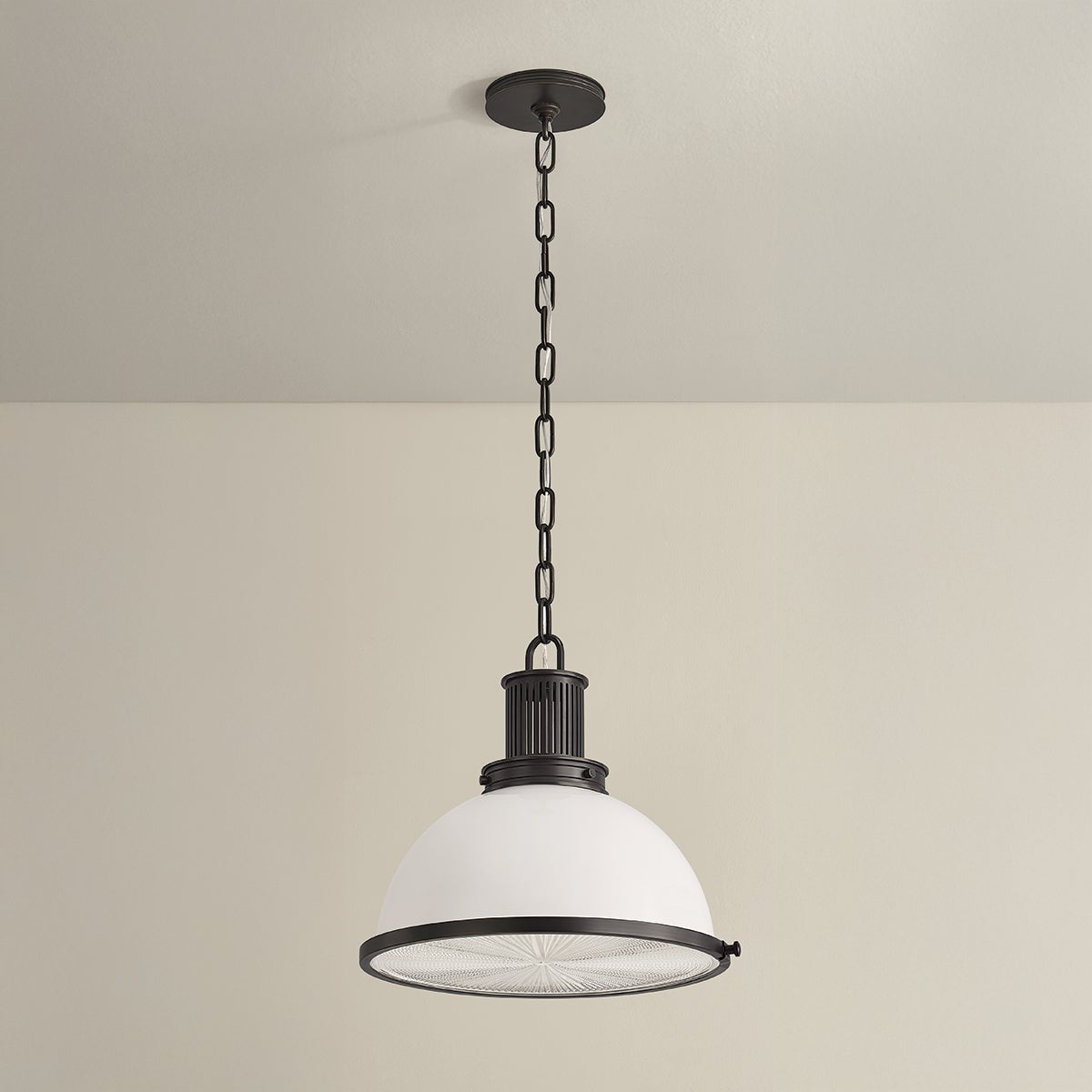 Close-up of the Pinesbridge Pendant 14.5" in dark bronze showing the shade shape and metal detail.