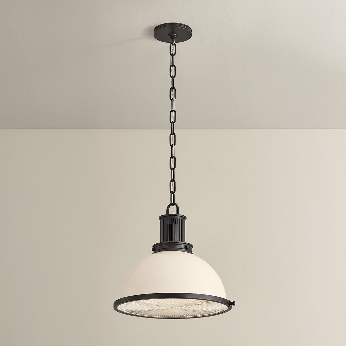 Close-up of the Pinesbridge Pendant 14.5" in dark bronze showing the shade shape and metal detail.