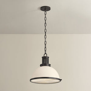 Close-up of the Pinesbridge Pendant 14.5" in dark bronze showing the shade shape and metal detail.