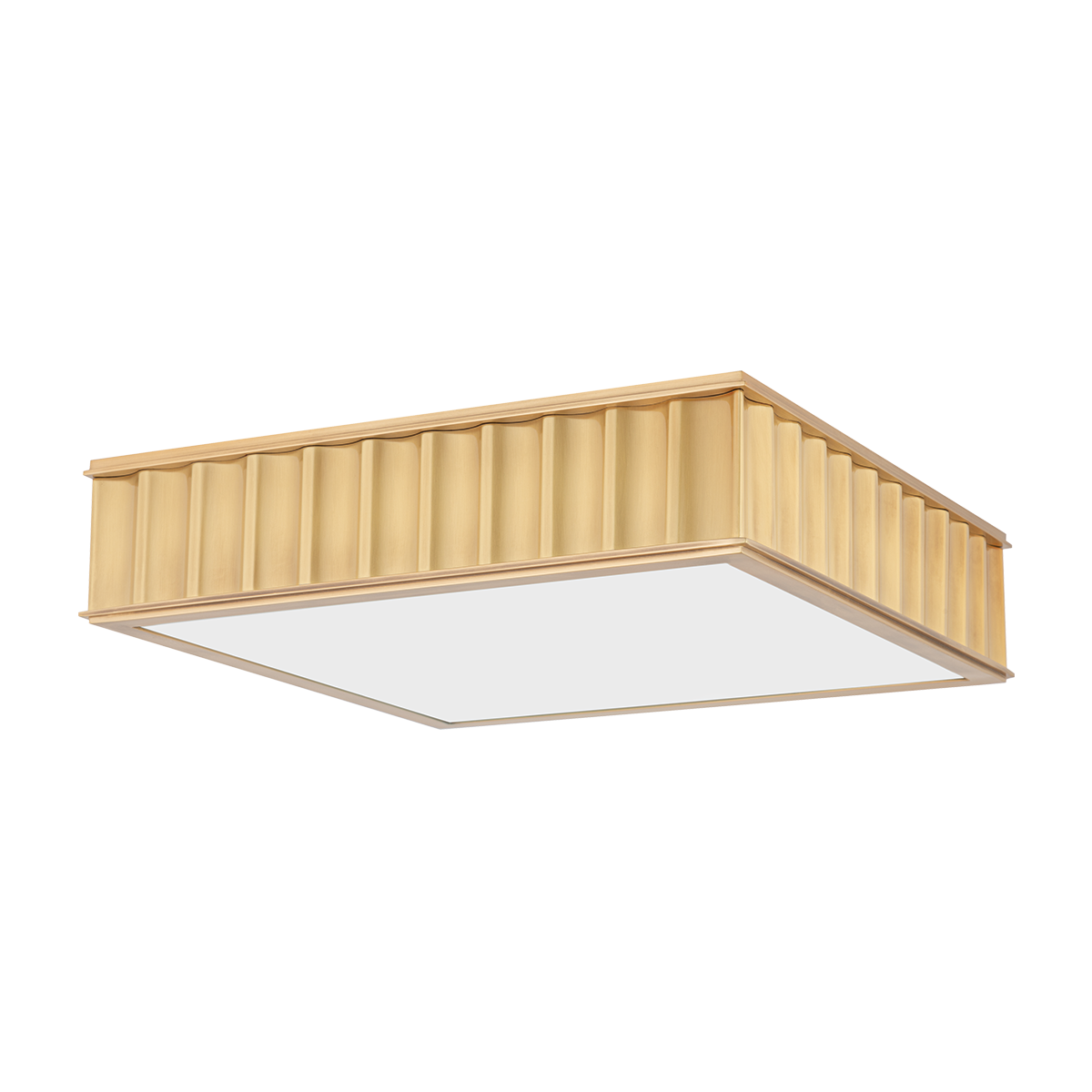 Middlebury Flush Mount 16" x 4" in aged brass — a Hudson Valley flush mount for hallways, bedrooms, and entryways at Laurie Yapp Home.