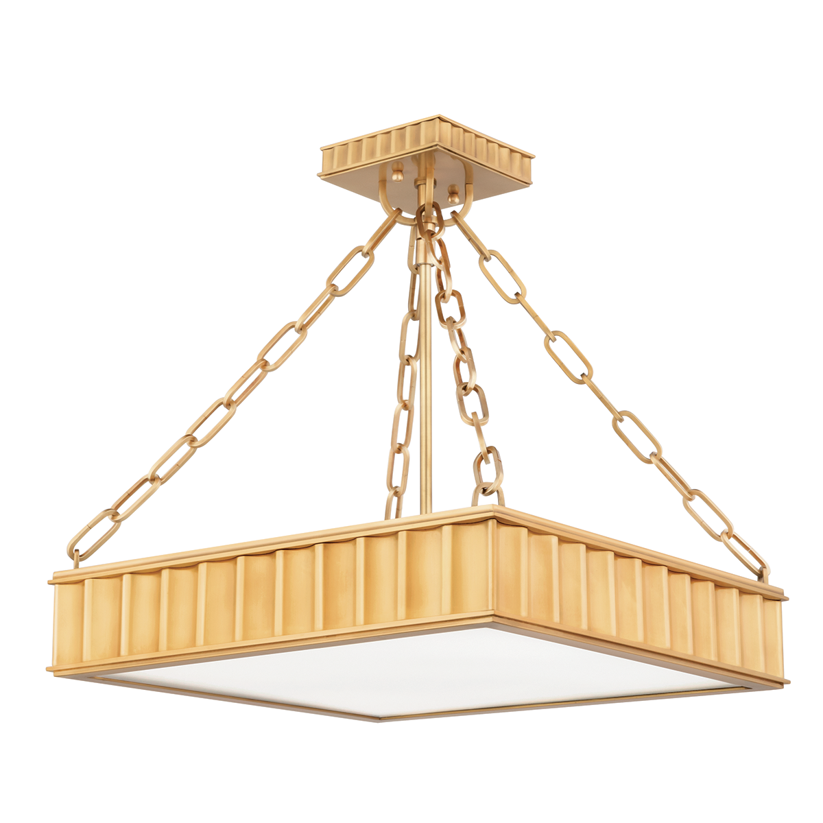 Middlebury Semi Flush 16.25" in aged brass — a Hudson Valley semi flush for hallways, bedrooms, and entryways at Laurie Yapp Home.