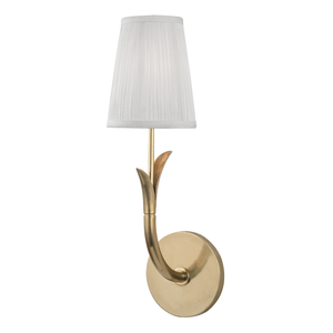 Deering Wall Sconce 4.75" x 15.75" in aged brass — a Hudson Valley wall sconce for bathrooms, hallways, and living rooms at Laurie Yapp Home.