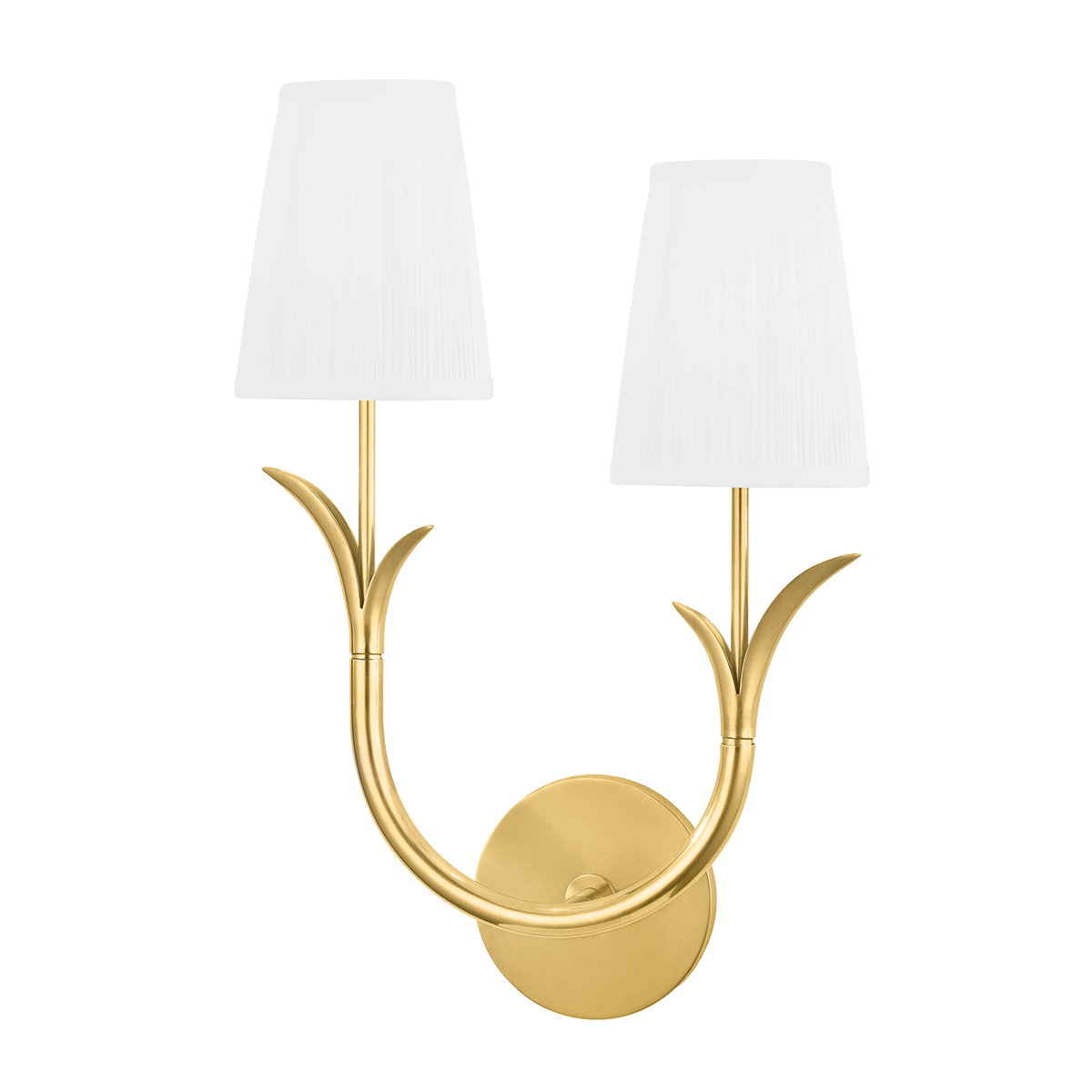 Deering Wall Sconce 11" x 17.75" in aged brass — a Hudson Valley wall sconce for bathrooms, hallways, and living rooms at Laurie Yapp Home.