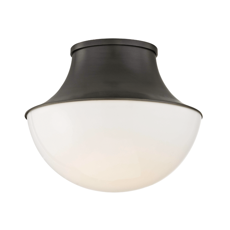 Lettie Flush Mount 10.75" in bronze shown from a second angle to highlight the shade profile and mounting canopy.