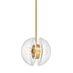 Kert Pendant 11.75" in aged brass — a Hudson Valley pendant for kitchens, entries, and dining rooms at Laurie Yapp Home.