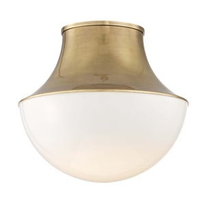Lettie Flush Mount 14.75" in aged brass — a Hudson Valley flush mount for hallways, bedrooms, and entryways at Laurie Yapp Home.