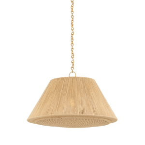 Mystic Pendant 24" in aged brass — a Hudson Valley pendant for kitchens, entries, and dining rooms at Laurie Yapp Home.
