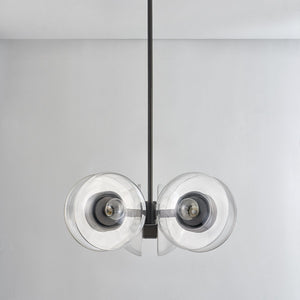 Close-up of the Kert Chandelier 27" showing the frame, arms, and shade detail.