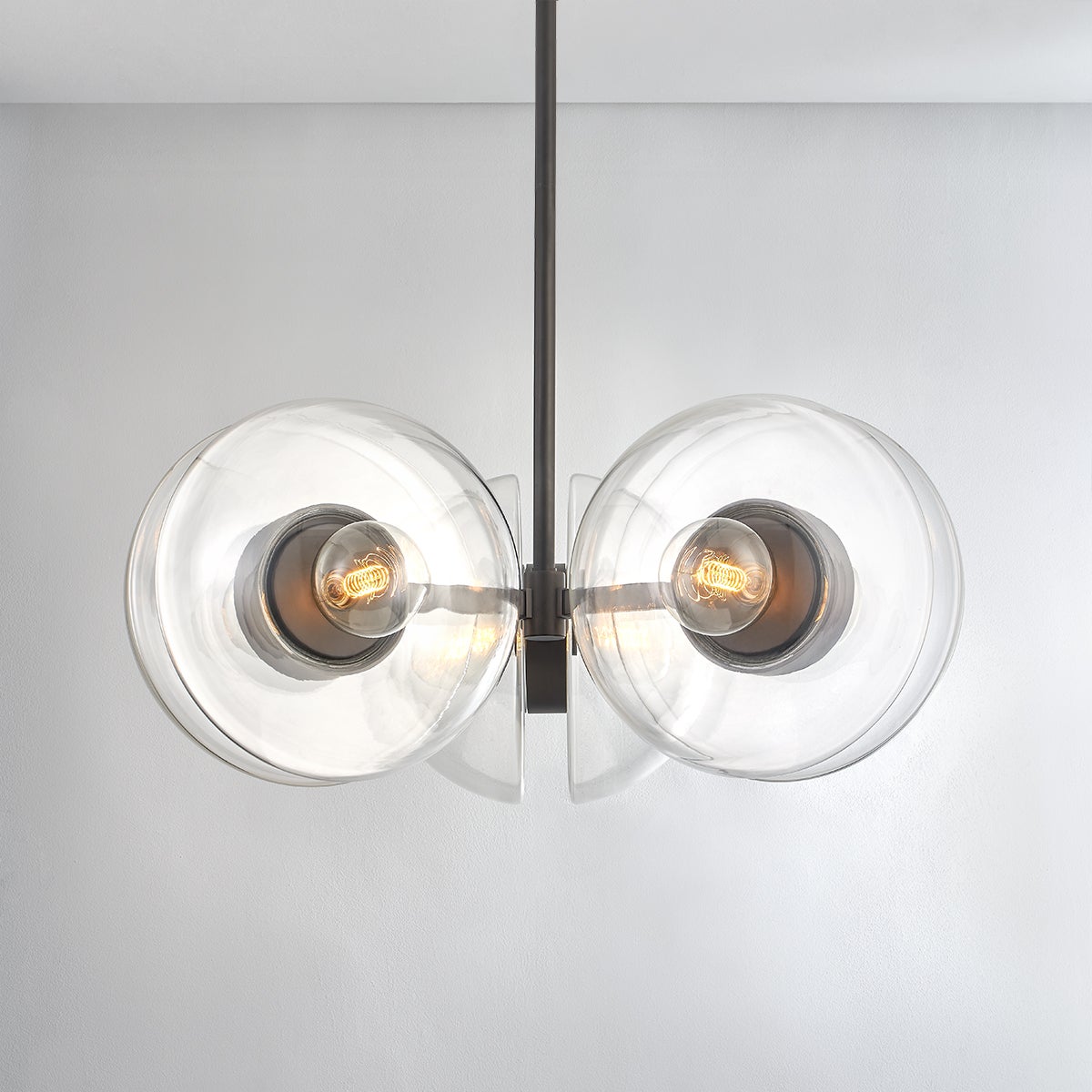 Kert Chandelier 38.75" shown from the front to reveal the frame, arms, and shade detail.