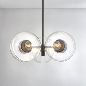 Kert Chandelier 38.75" shown from the front to reveal the frame, arms, and shade detail.