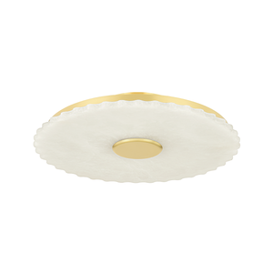 Highland Falls Flush Mount in aged brass — a Hudson Valley flush mount for hallways, bedrooms, and entryways at Laurie Yapp Home.