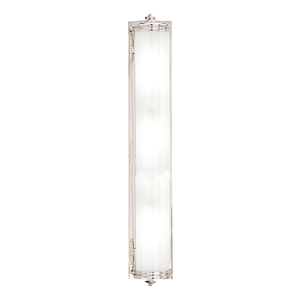 Bristol Bath And Vanity 5" x 30" in polished nickel shown from a second angle to highlight the arm spread and shade silhouette.