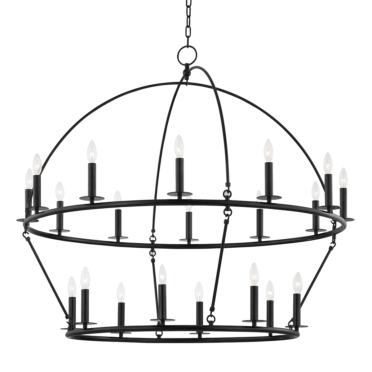 Howell Chandelier 47" x 42.25" in aged brass — a Hudson Valley chandelier for dining rooms, entries, and living rooms at Laurie Yapp Home.