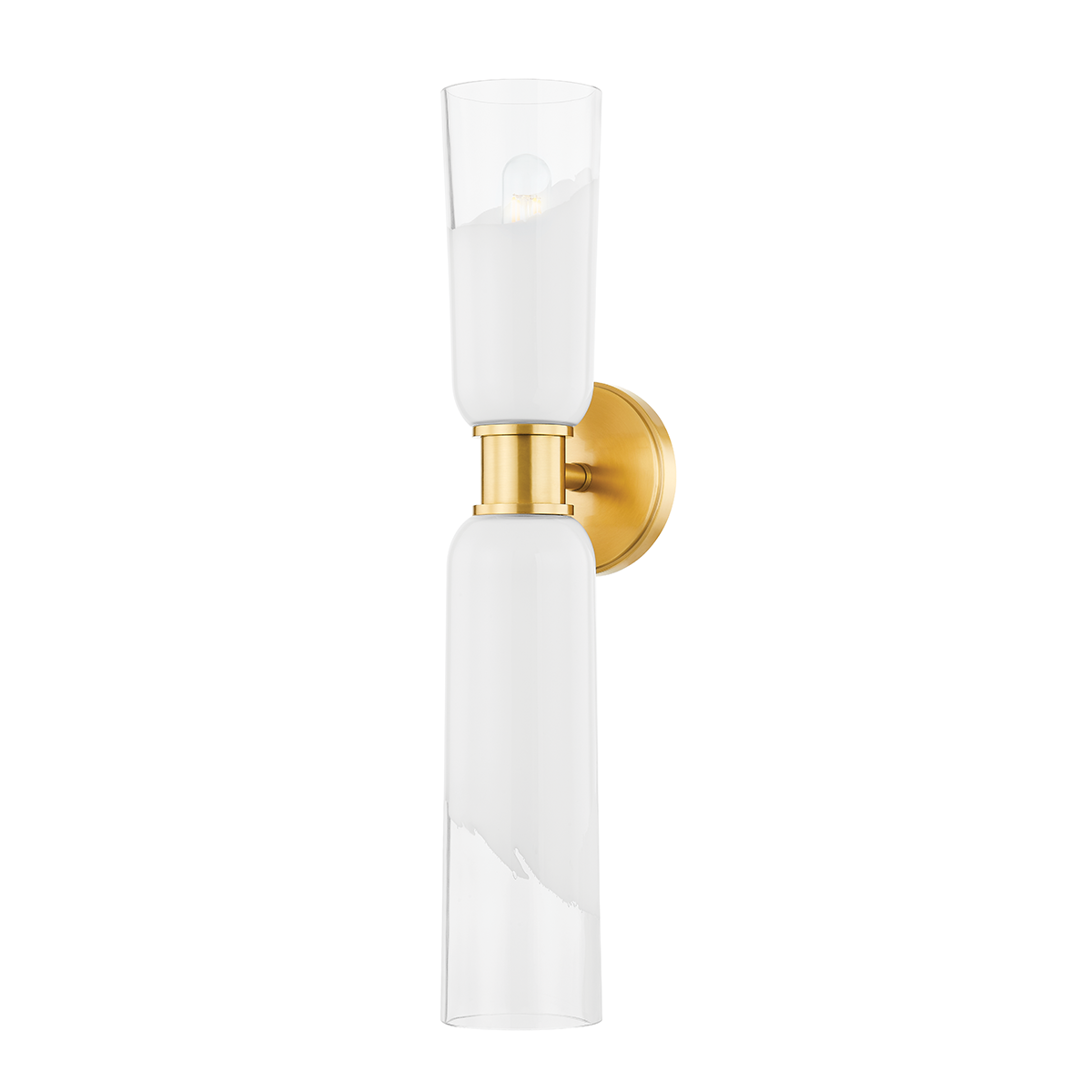 Wasson Wall Sconce in aged brass — a Hudson Valley wall sconce for bathrooms, hallways, and living rooms at Laurie Yapp Home.