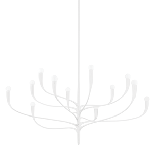 Labra Chandelier 51.5" shown from the front to reveal the frame, arms, and shade detail.