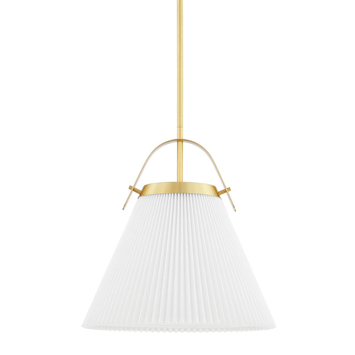 Aldridge Pendant 16" in aged brass — a Hudson Valley pendant for kitchens, entries, and dining rooms at Laurie Yapp Home.
