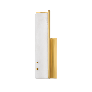 Lucio Wall Sconce 4.25" x 14.5" in aged brass — a Hudson Valley wall sconce for bathrooms, hallways, and living rooms at Laurie Yapp Home.