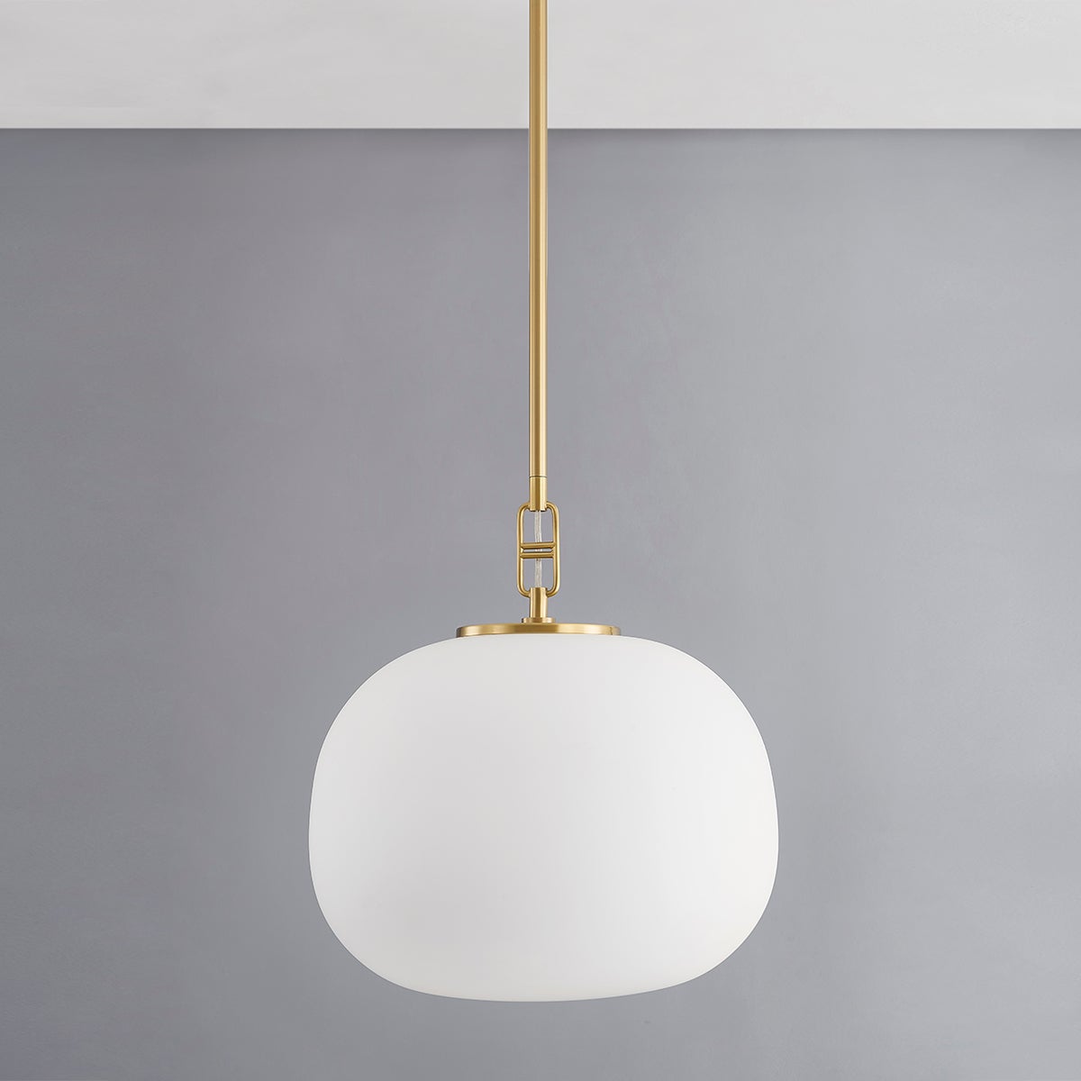 Ingels Pendant 16" in aged brass — a Hudson Valley pendant for kitchens, entries, and dining rooms at Laurie Yapp Home.