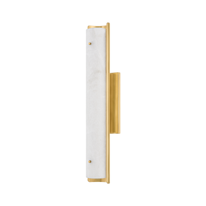 Lucio Wall Sconce 4.25" x 22.5" in aged brass — a Hudson Valley wall sconce for bathrooms, hallways, and living rooms at Laurie Yapp Home.