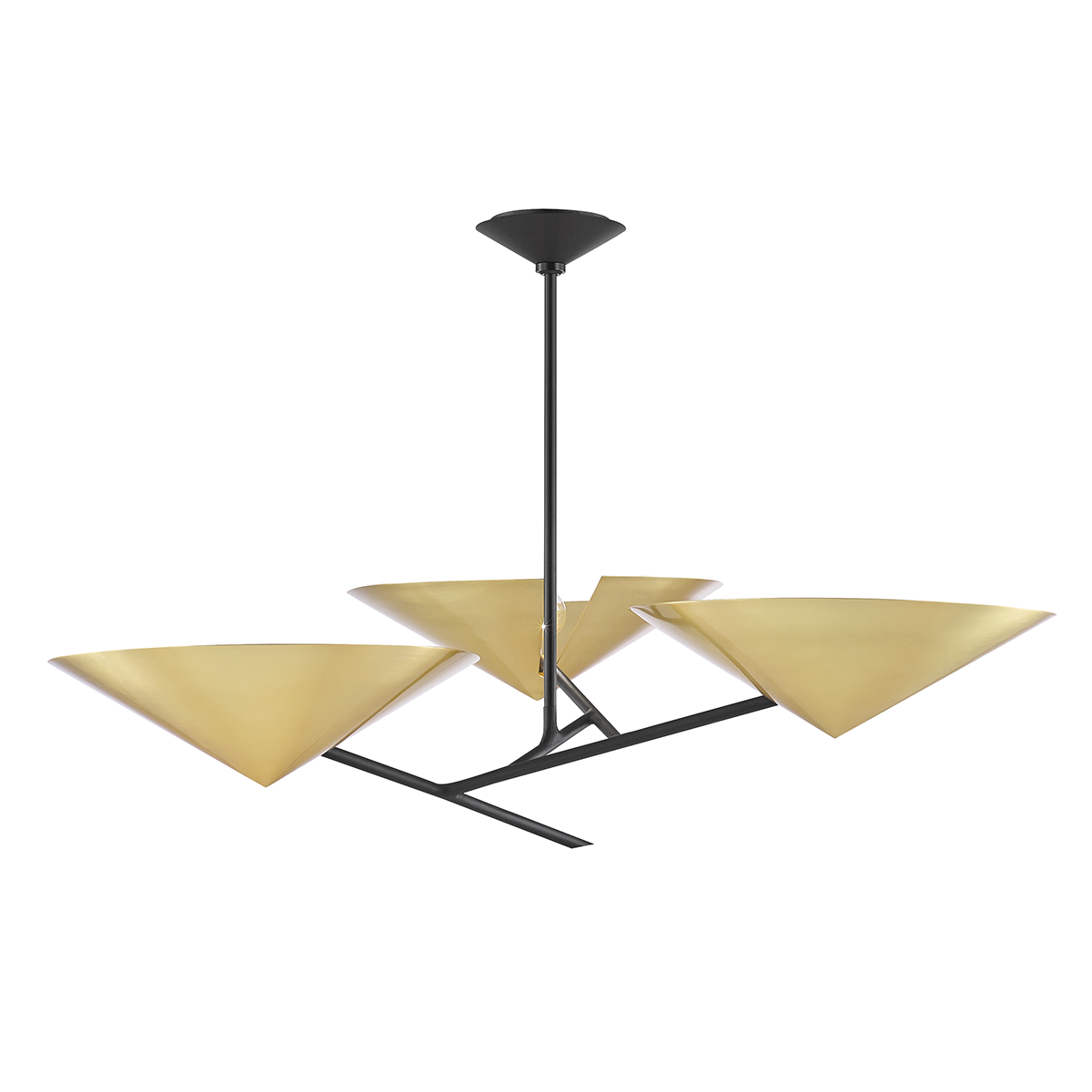 Equilibrium Chandelier in aged brass — a Hudson Valley chandelier for dining rooms, entries, and living rooms at Laurie Yapp Home.