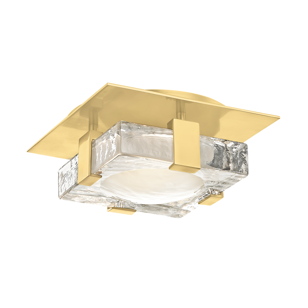 Bourne Semi-Flush 8" in aged brass — a Hudson Valley semi flush for hallways, bedrooms, and entryways at Laurie Yapp Home.