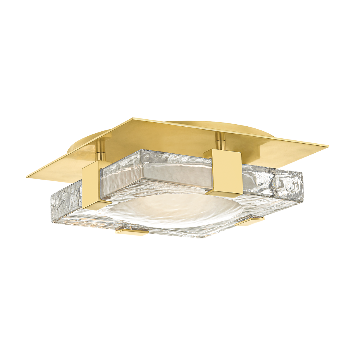 Bourne Semi-Flush 10.5" in aged brass — a Hudson Valley wall sconce for bathrooms, hallways, and living rooms at Laurie Yapp Home.